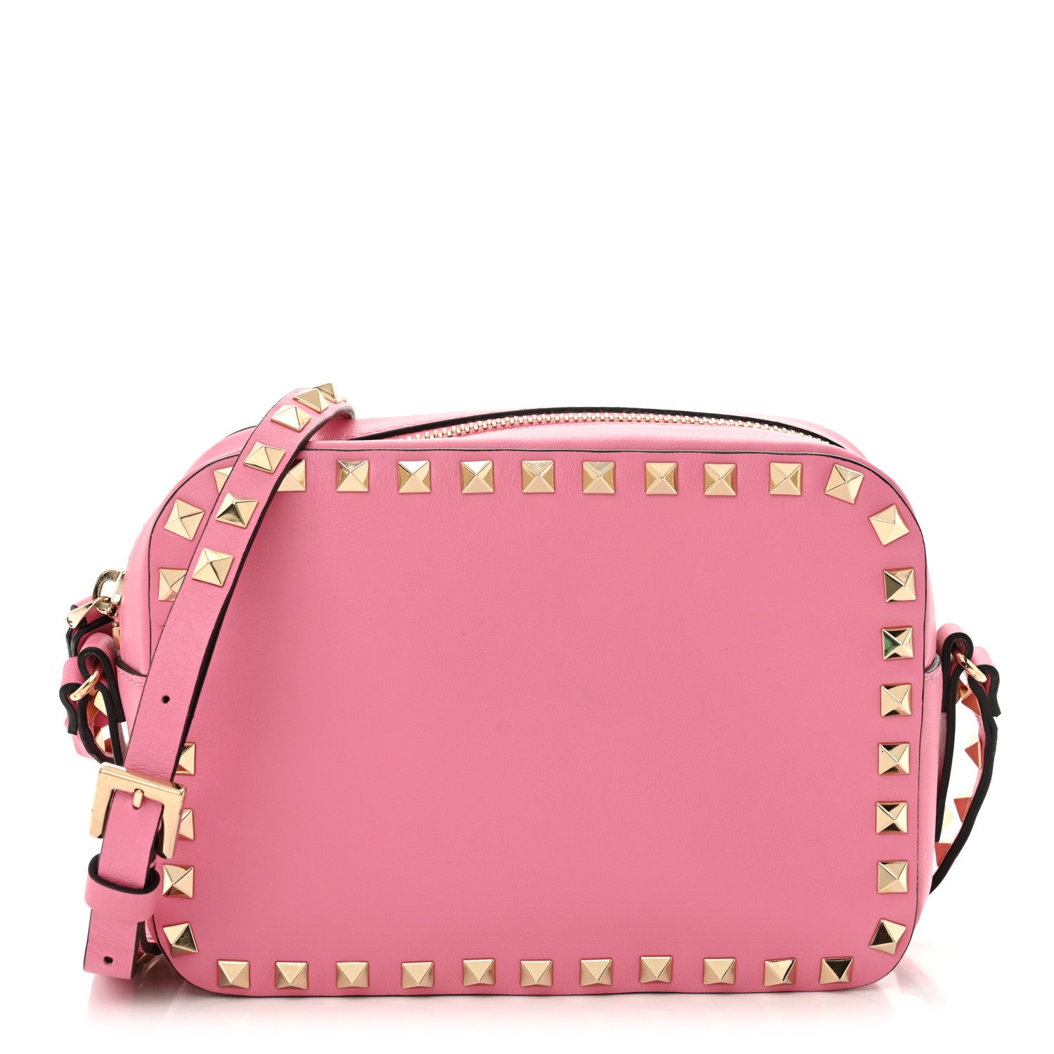Valentino Garavani Calfskin Rockstud Camera Crossbody Bag Pink 1 of 10