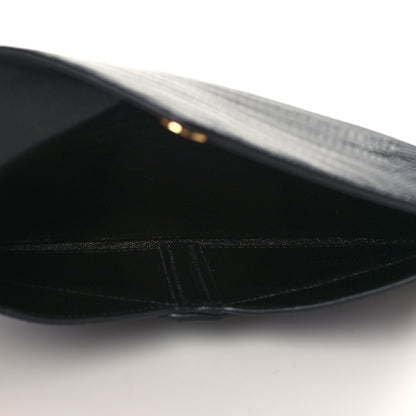 Saint Laurent Calfskin Lizard Embossed Paloma Monogram Clutch Black 5 of 7