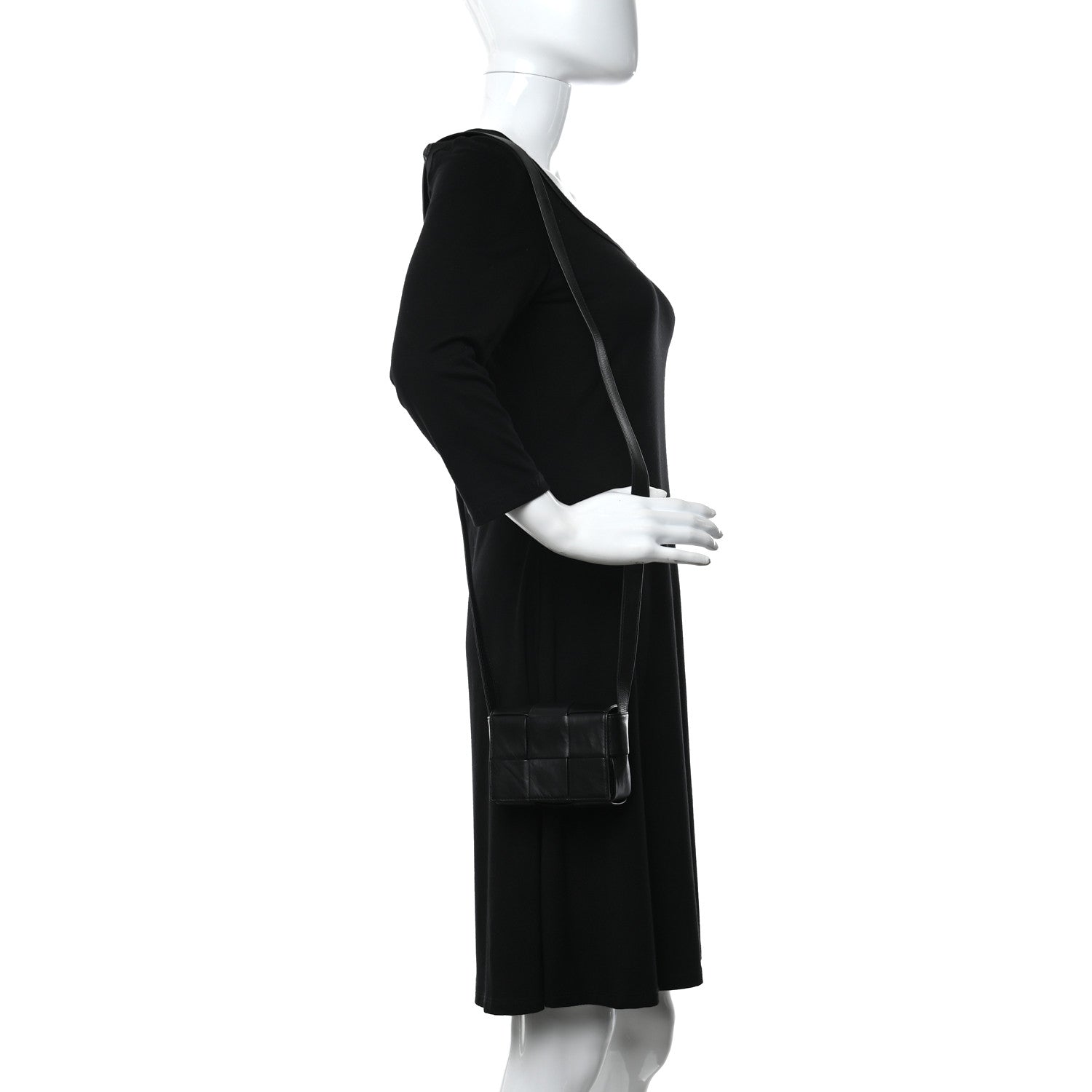 Bottega Veneta Paper Calfskin Intrecciato Cassette Black 2 of 8