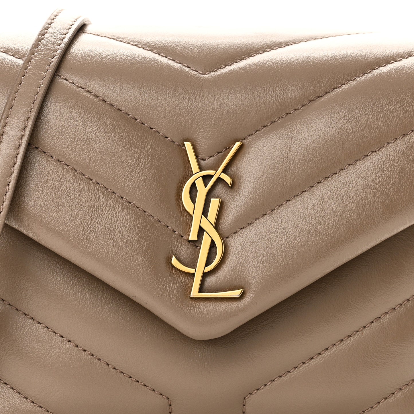 Calfskin Y Quilted Monogram Toy Loulou Crossbody Bag Dark Beige