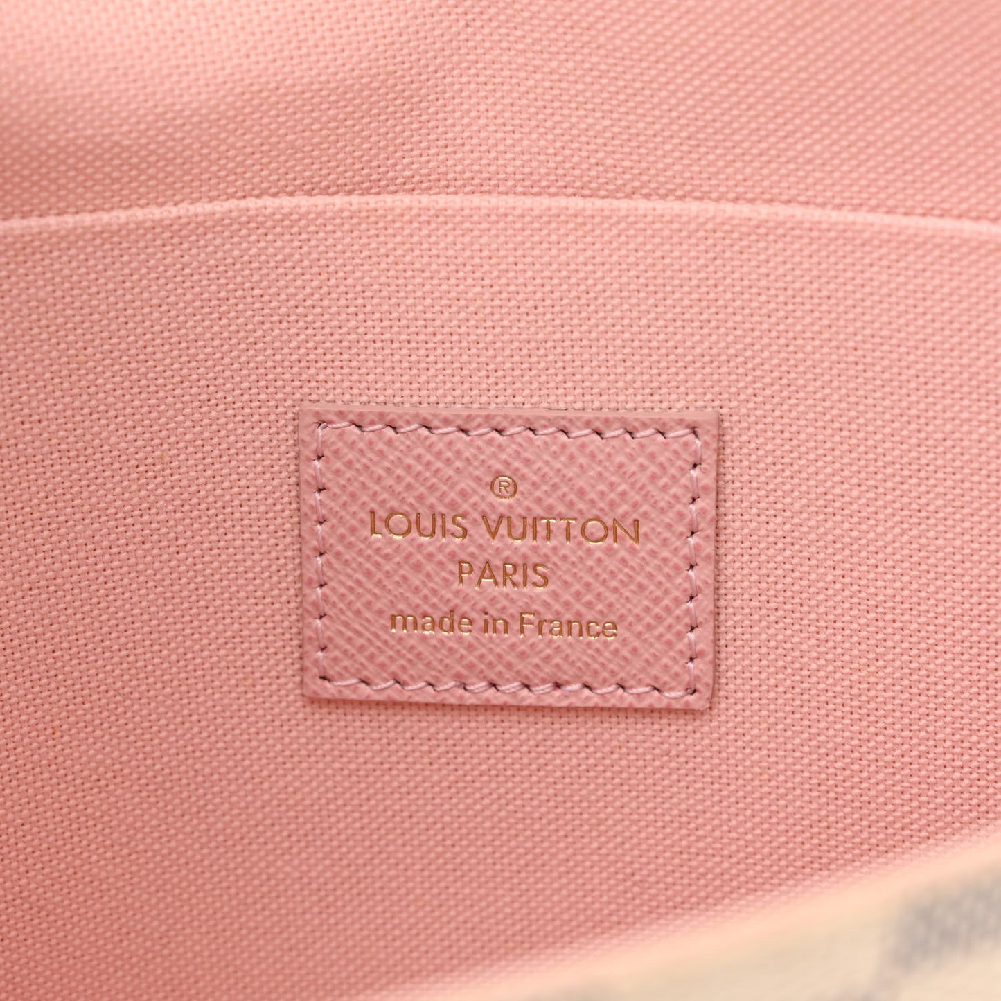 Damier Azur Pochette Felicie Chain Wallet Rose Ballerine