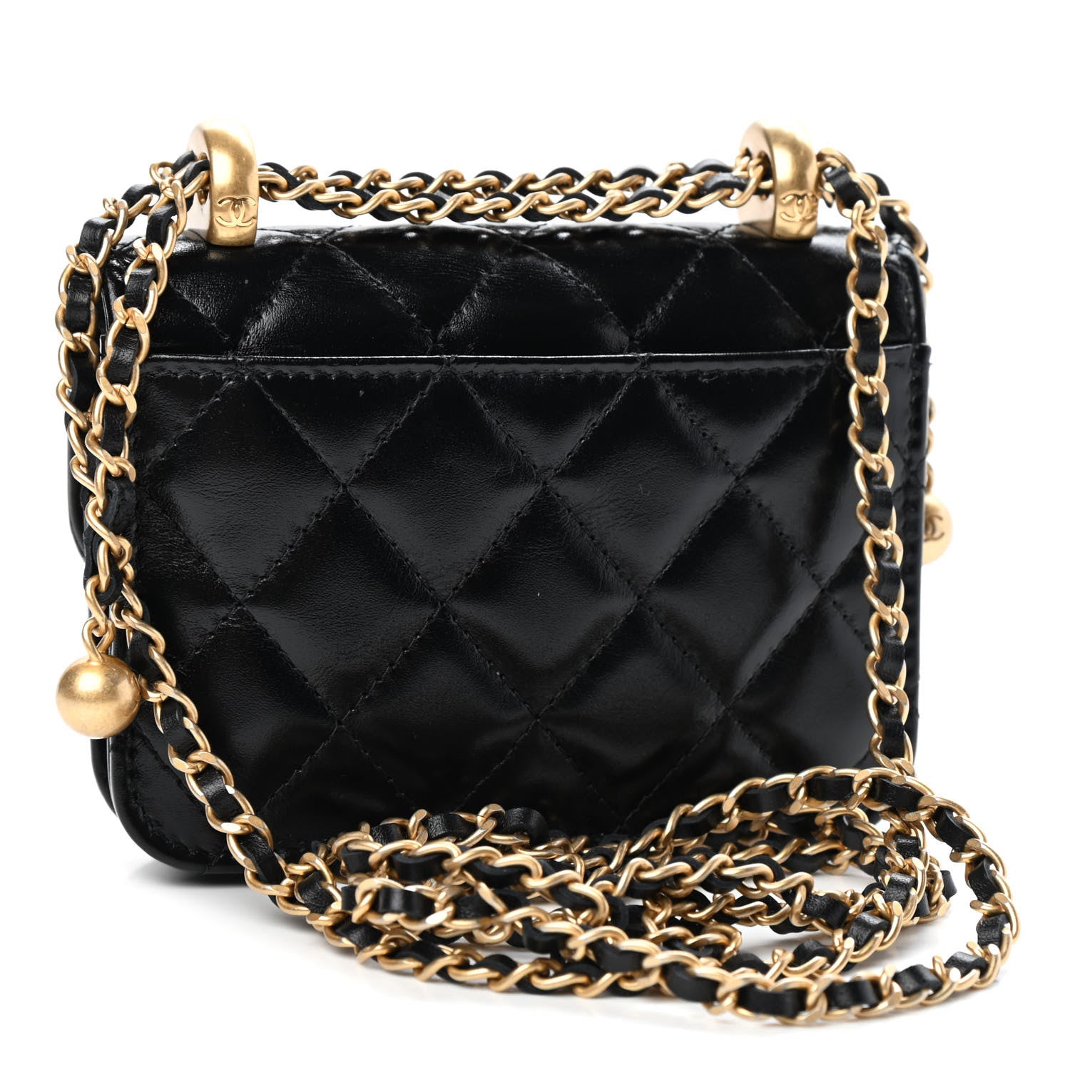 Chanel Calfskin Quilted Perfect Fit Coin Purse With Chain Black 2 of 4