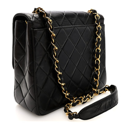 Chanel Lambskin Quilted Single Flap Shoulder Bag Black 3 of 10