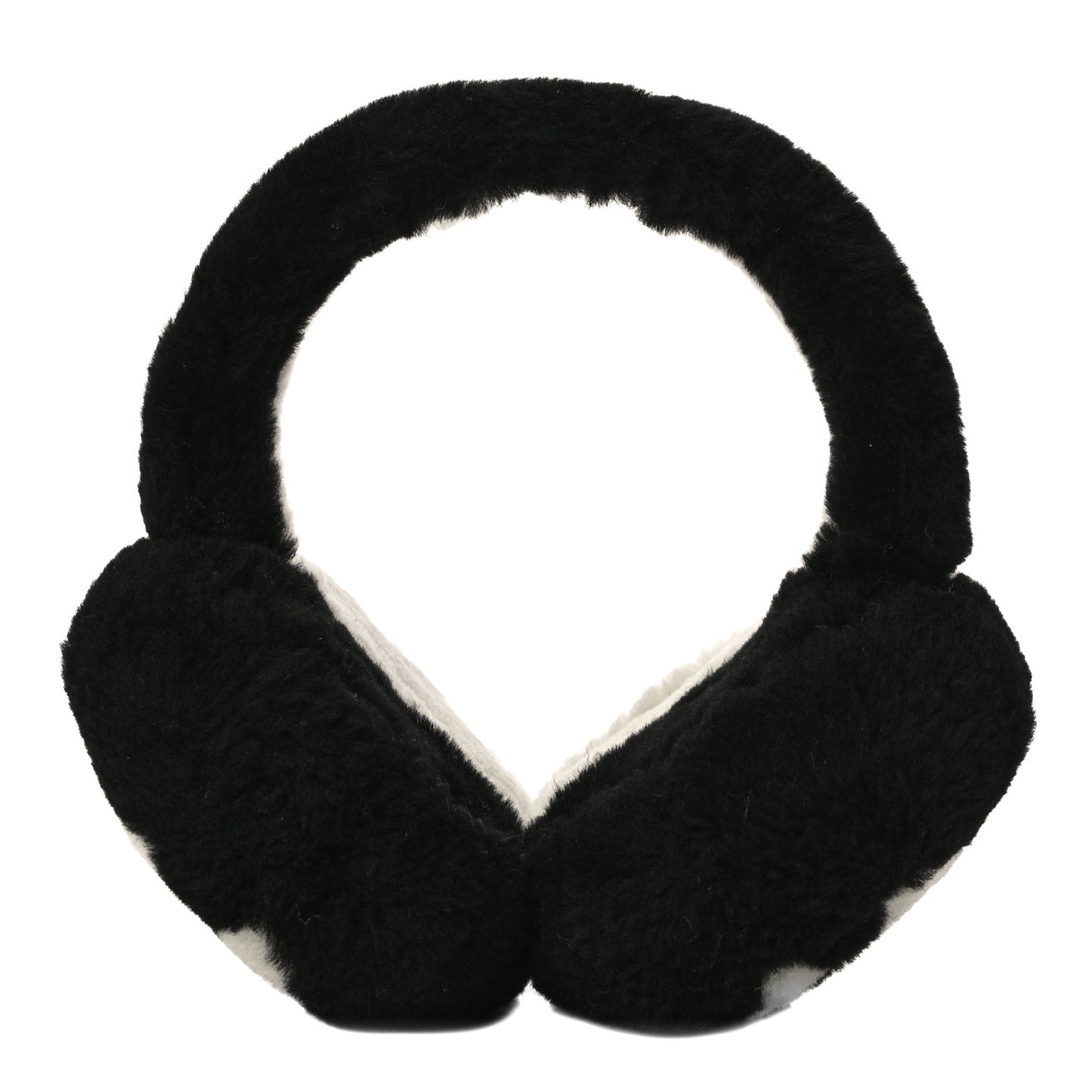 Shearling CC Ear Muffs Black White