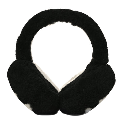 Chanel Shearling CC Ear Muffs Black White 1 of 6