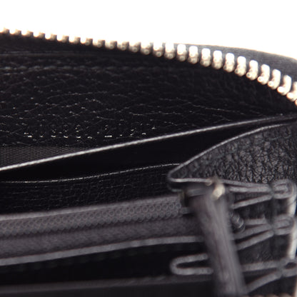Gucci Textured Calfskin Jacquard Gucci Stripe Zip Around Wallet Black Ecru 7 of 8