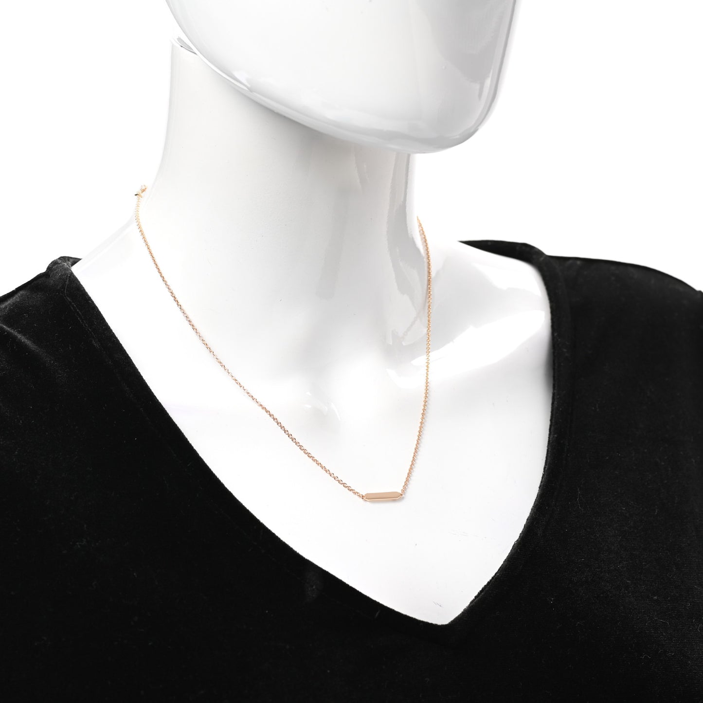 18K Rose Gold Tag Chain Necklace