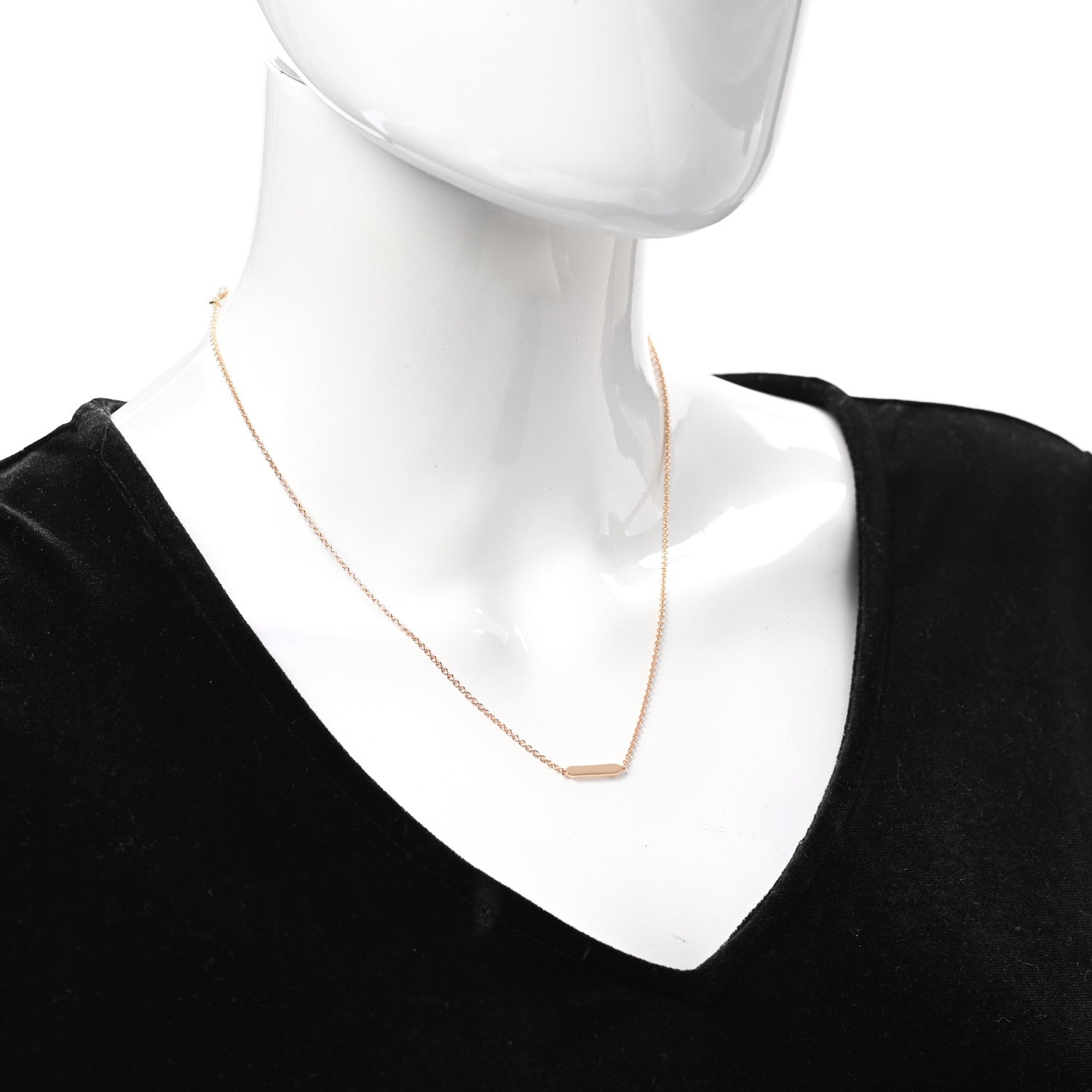 Tiffany 18K Rose Gold Tag Chain Necklace 2 of 5