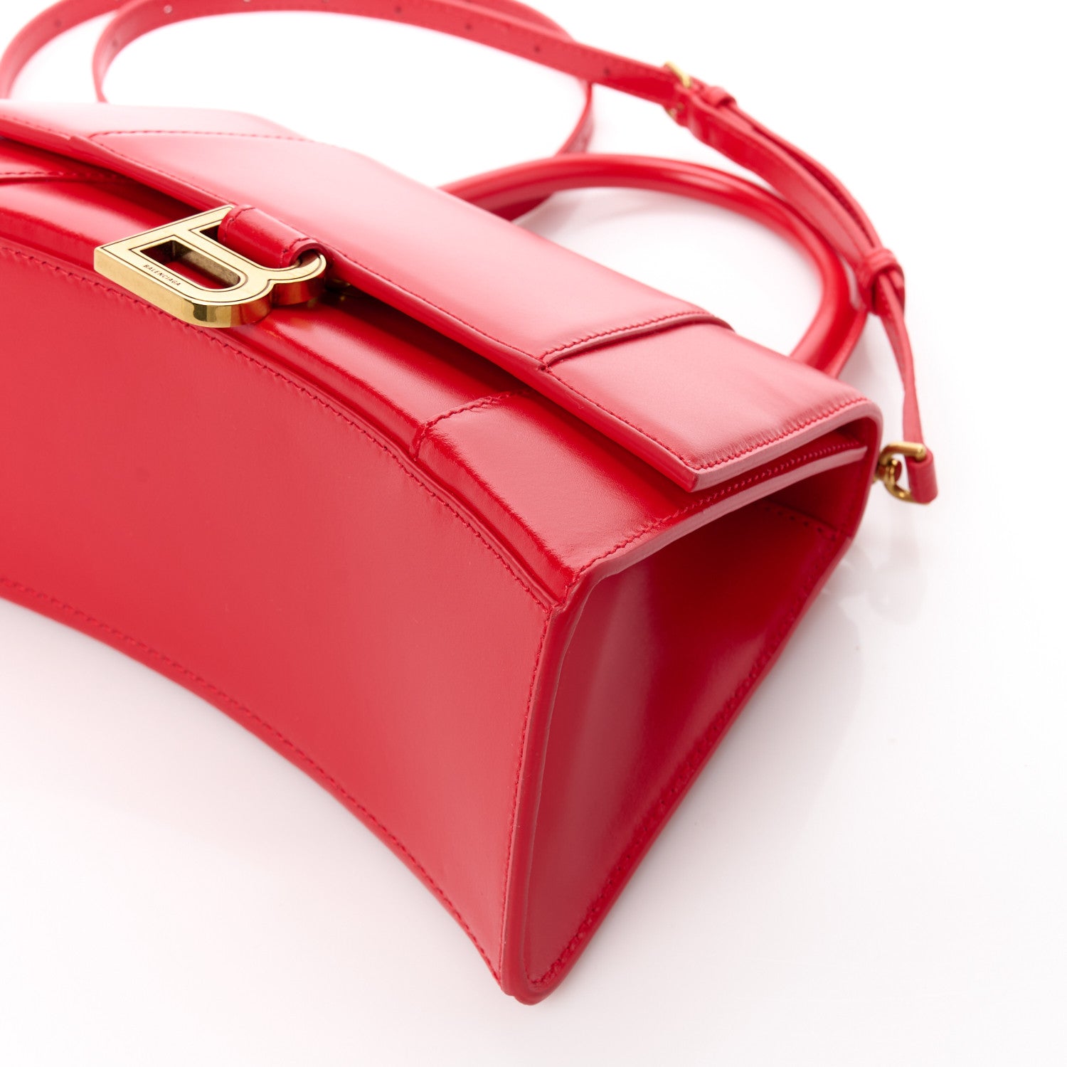 Balenciaga Shiny Box Calfskin Small Hourglass Top Handle Bag Bright Red 11 of 11