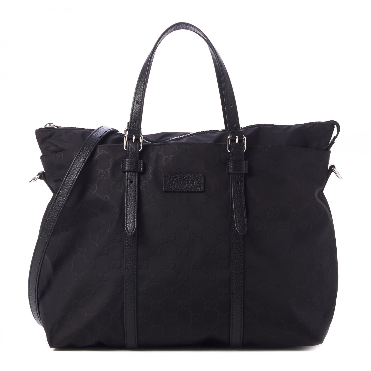 Gucci Nylon Monogram Tote Black 1 of 8