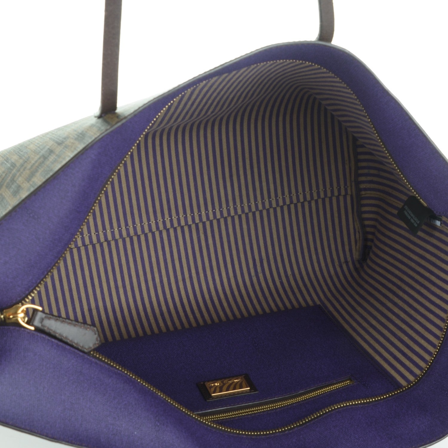 Fendi Zucca Spalmati Large Roll Tote Tobacco Viola 5 of 7