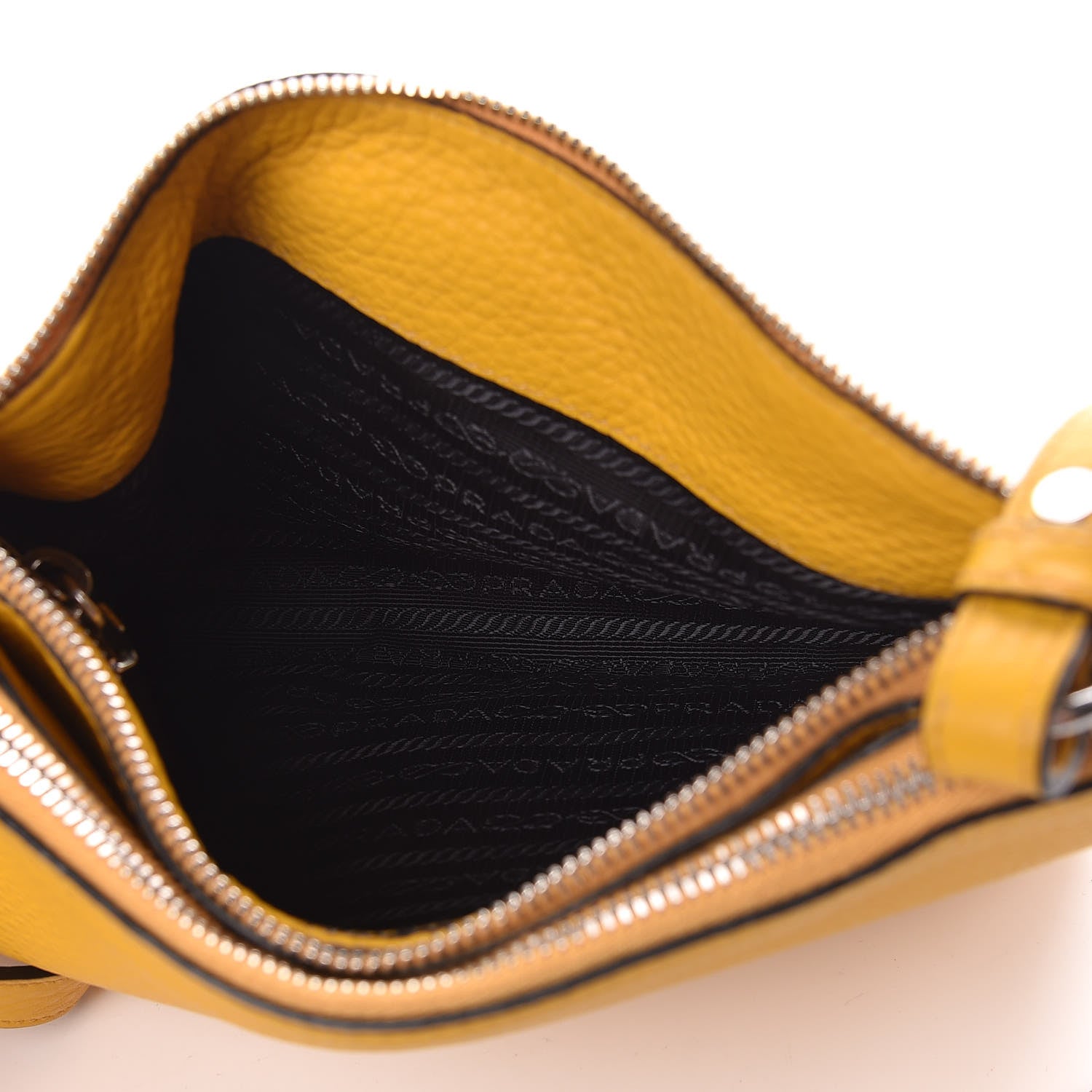 Prada Vitello Phenix Double Zip Crossbody Bag Soleil 5 of 9
