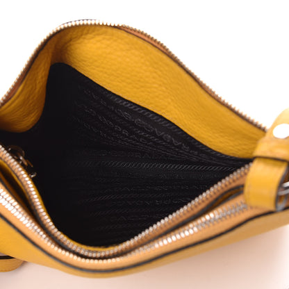 Prada Vitello Phenix Double Zip Crossbody Bag Soleil 5 of 9
