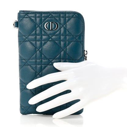 Christian Dior Supple Calfskin Cannage Caro Multifunctional Pouch Deep Green 2 of 11