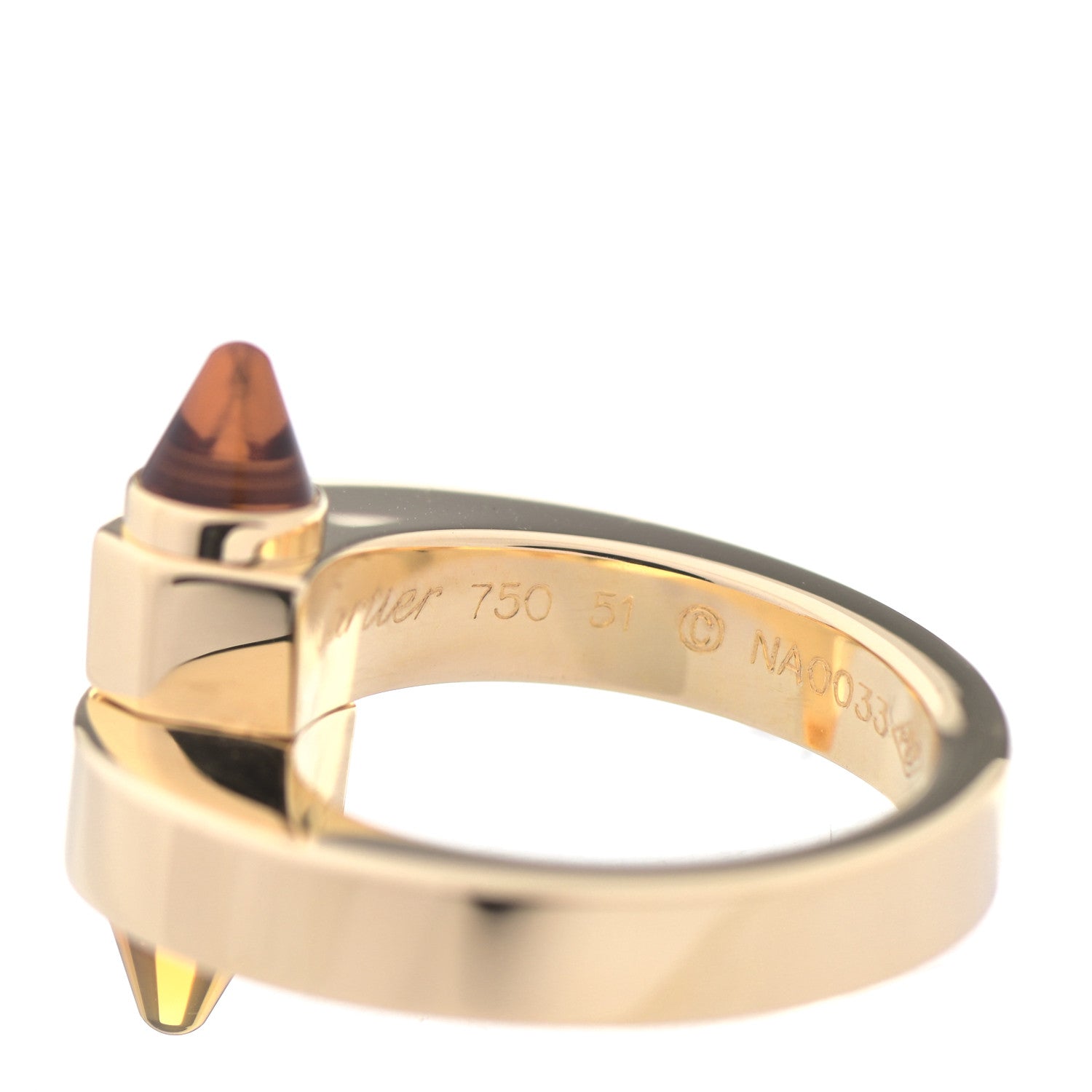 Cartier 18K Yellow Gold Citrine Menotte Bypass Ring 51 5.75 5 of 6