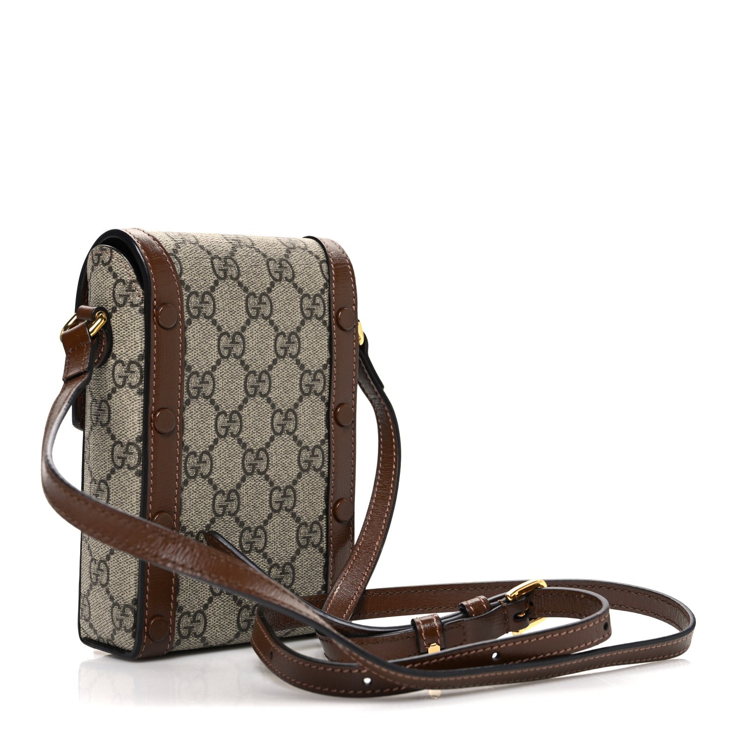 GG Supreme Monogram Mini Horsebit 1955 Crossbody Bag Beige Brown Sugar