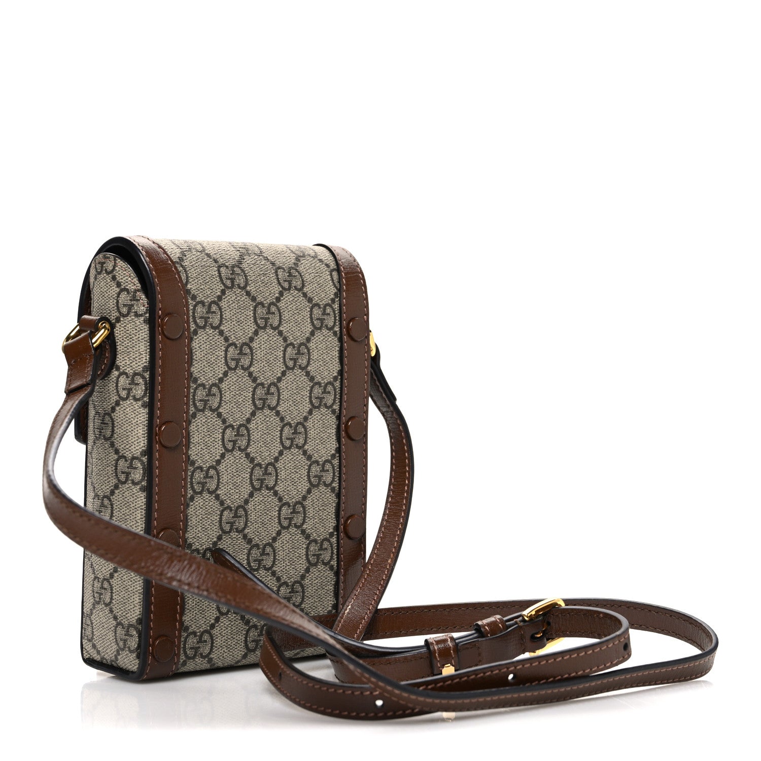 Gucci GG Supreme Monogram Mini Horsebit 1955 Crossbody Bag Beige Brown Sugar 3 of 10