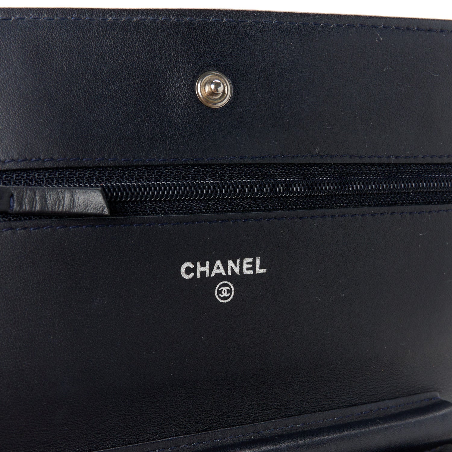 Chanel Snakeskin Wallet On Chain WOC Navy 6 of 12