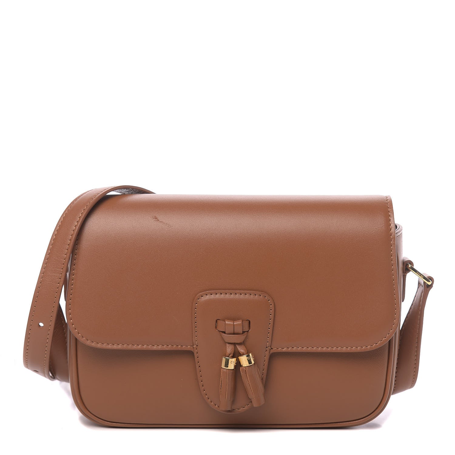 Celine Shiny Calfskin Medium Tassel Bag Caramel 1 of 11