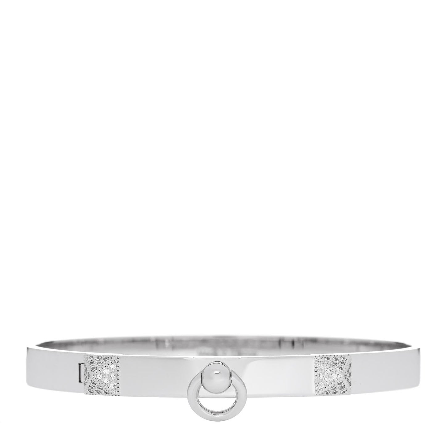 18K White Gold Diamond PM Collier De Chien Bracelet ST