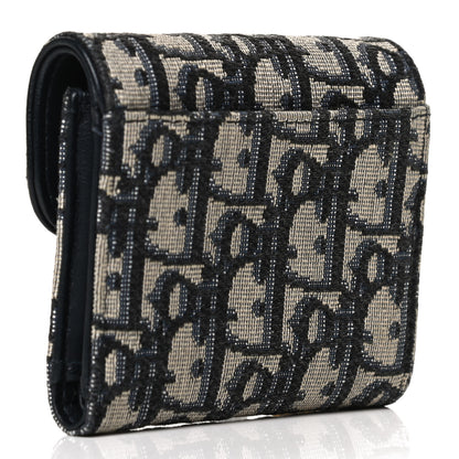 Christian Dior Oblique Saddle Lotus Wallet Blue 3 of 10