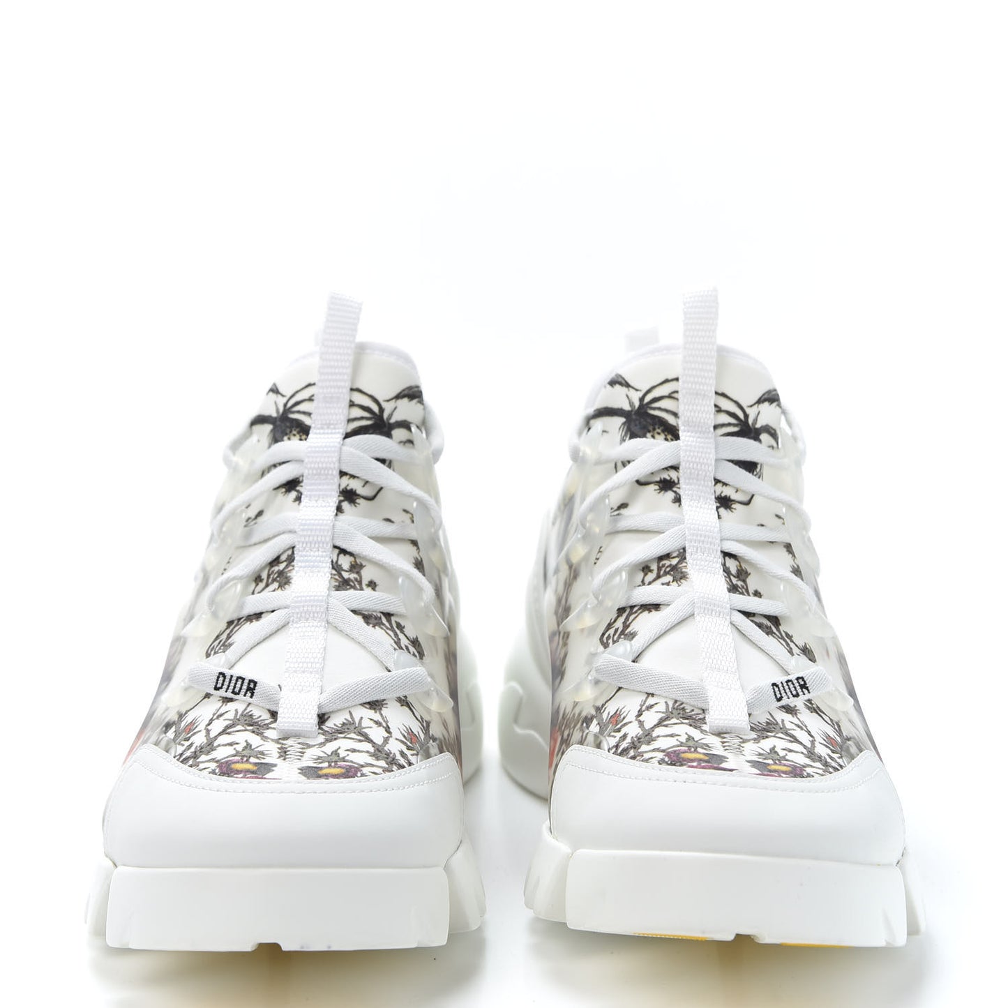 Neoprene Rubber Champetre Print Womens D-Connect Sneakers 40.5 White Multicolor