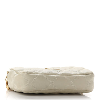 Saint Laurent Grained Lambskin Quilted Mini Becky Double Zip Bag Vintage White 4 of 13