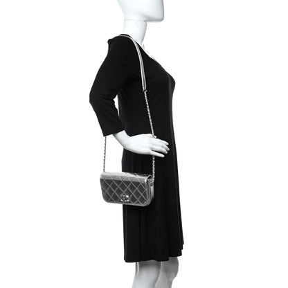 Chanel Hammered Metallic Calfskin Quilted Flap Silver 2 of 12