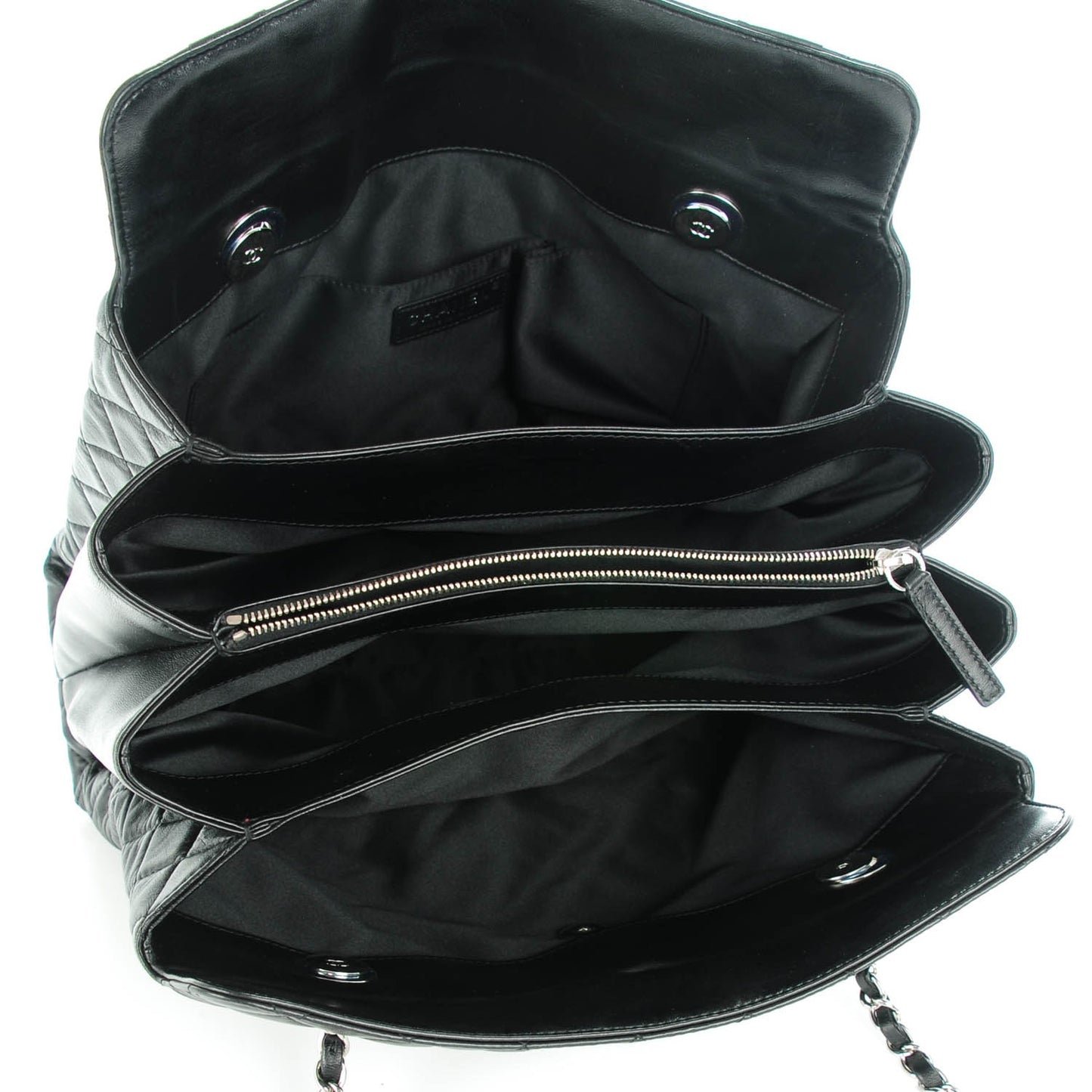 Lambskin Quilted By 3 Shopping Tote Black