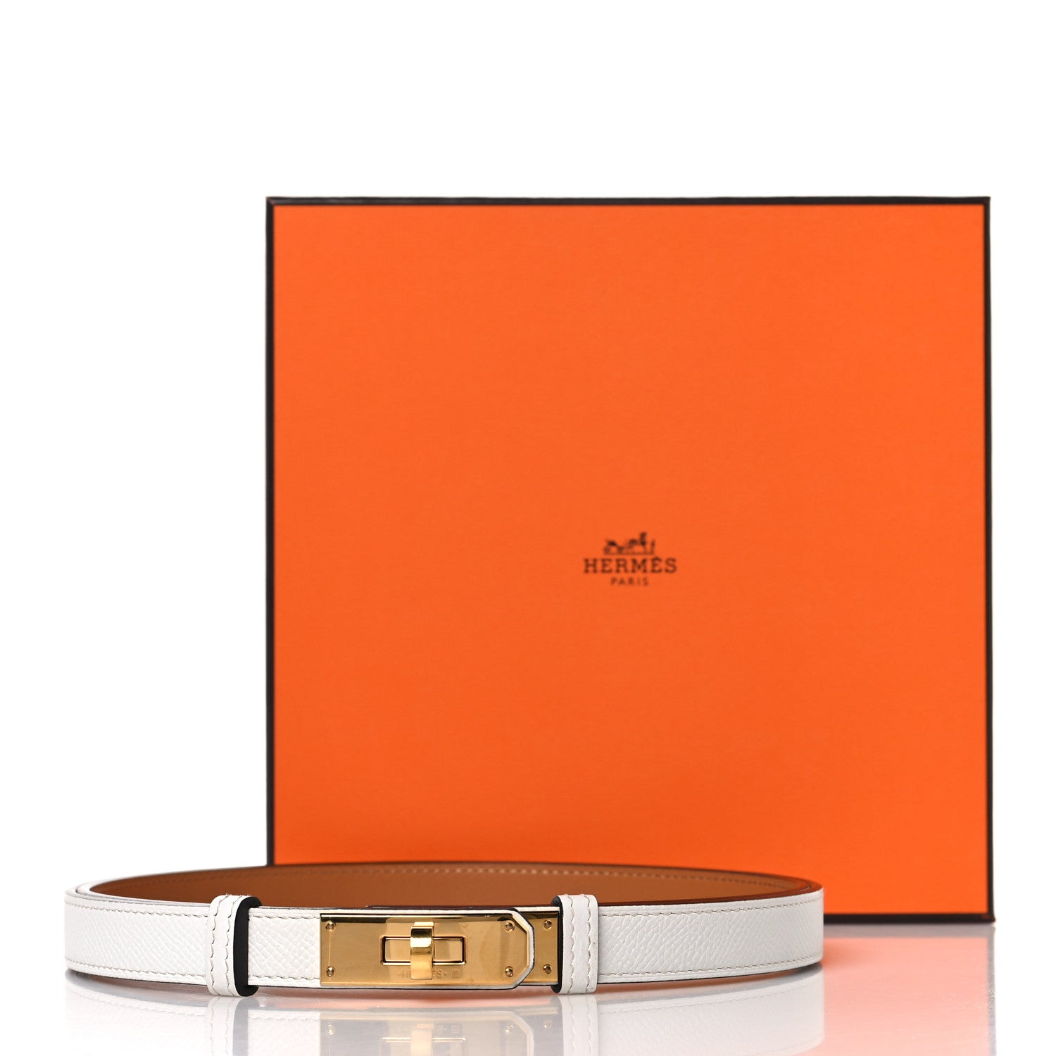 Hermes Epsom Kelly Belt White 4 of 4