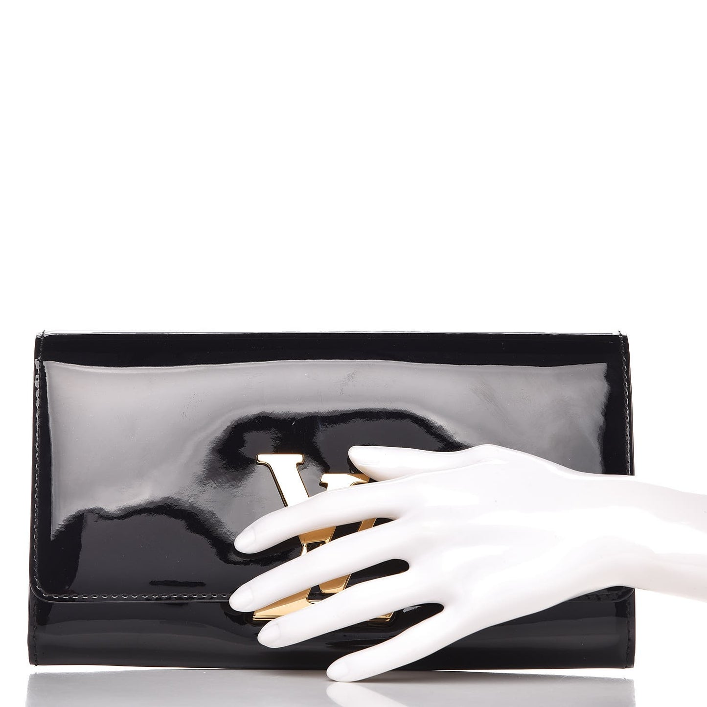 Patent Louise Clutch Black