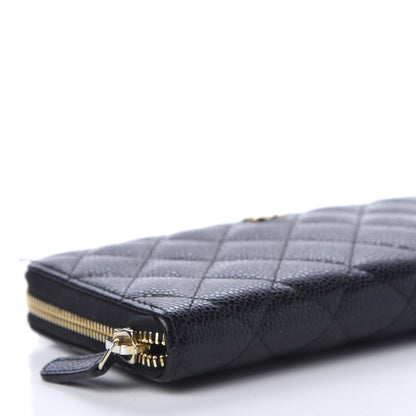 Chanel Caviar Quilted Large Gusset Zip Around Wallet Black 8 of 10