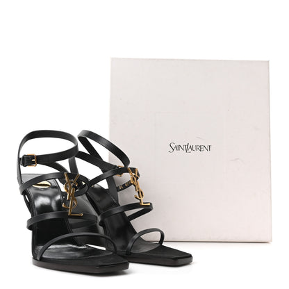 Saint Laurent Calfskin Cassandra 90 Wedges 39.5 Black Light Bronze 10 of 10