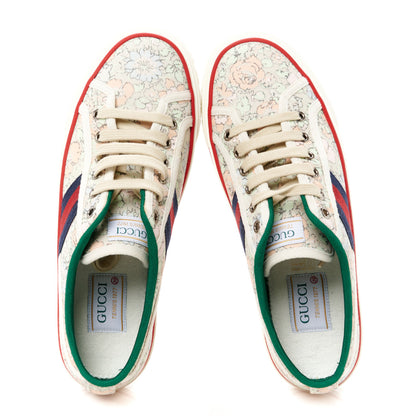 Gucci X LIBERTY OF LONDON Canvas Web Tracy Print Womens 1977 Tennis Sneakers 39 Mint Peach Mystic White 3 of 9