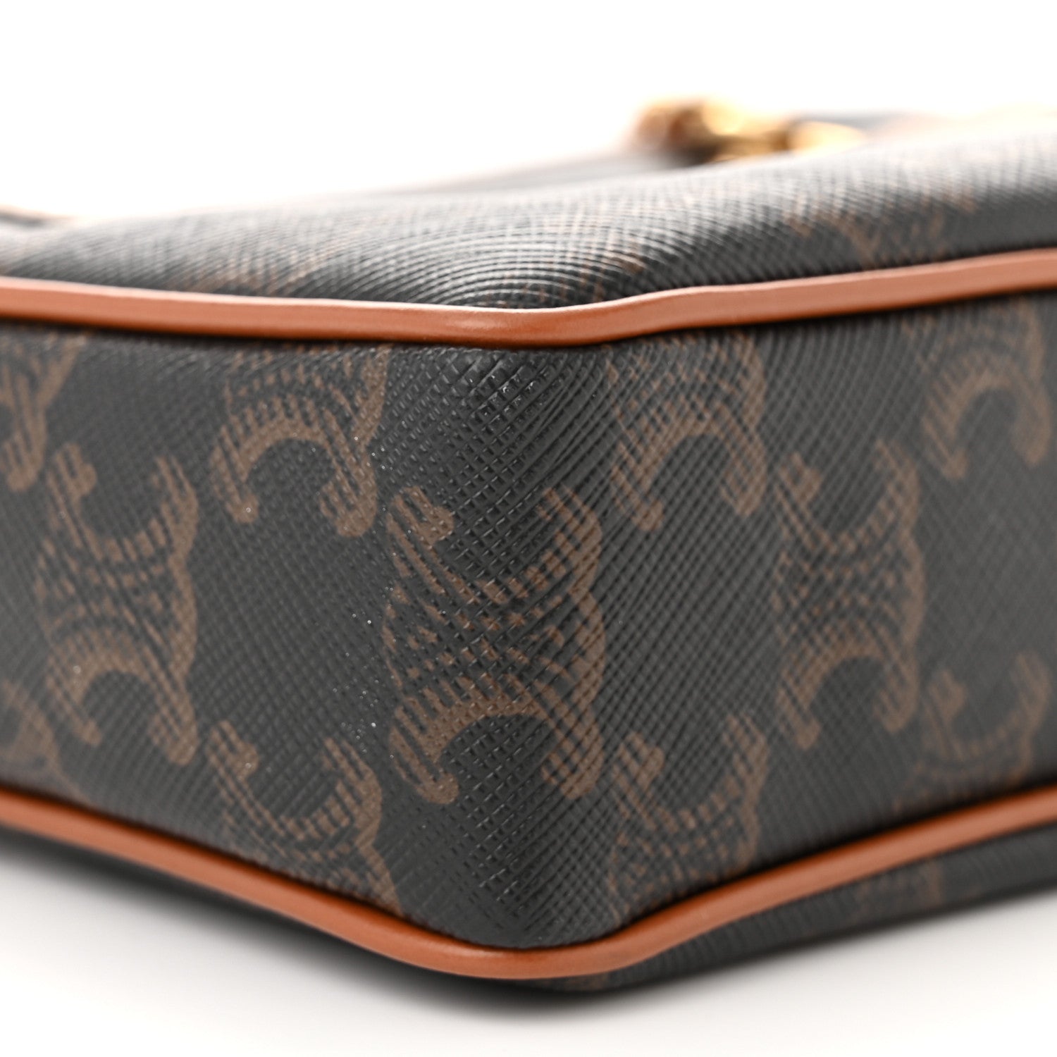 Celine Triomphe Canvas Calfskin Medium Patapans Tan 10 of 11