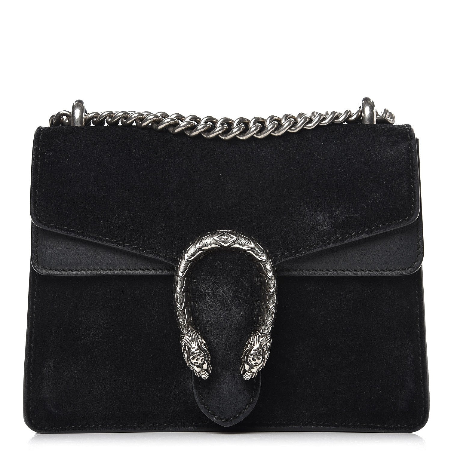 Gucci Suede Mini Dionysus Shoulder Bag Black 1 of 9