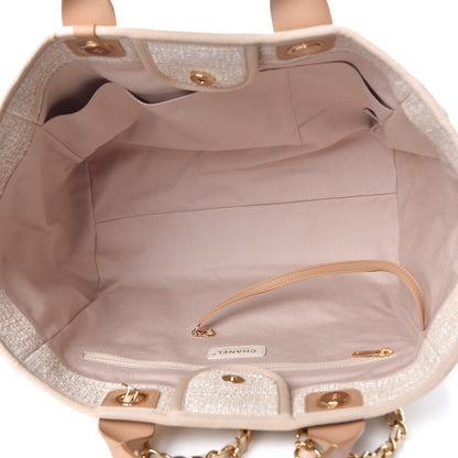 Chanel Canvas Large Deauville Tote Light Beige 6 of 8