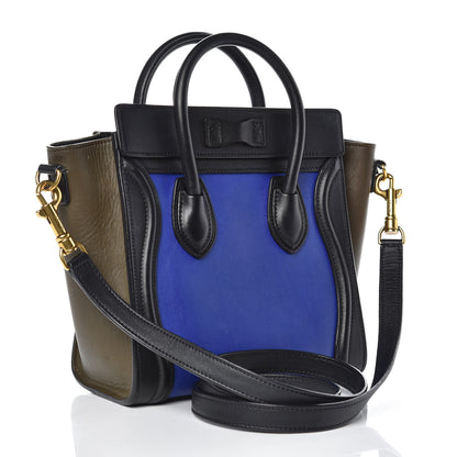 Celine Smooth Calfskin Nano Tri-Color Luggage Indigo 3 of 15