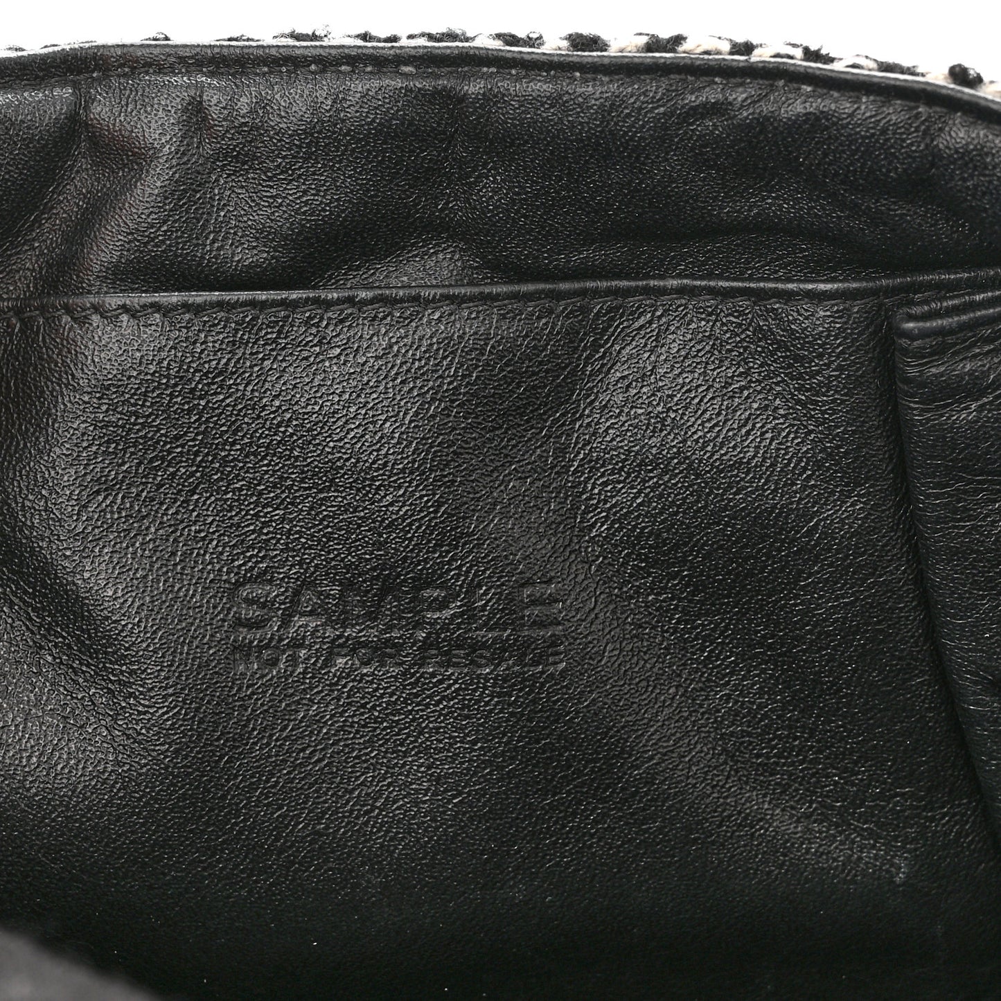 Tweed Jersey Quilted Medium Flap Black Ecru