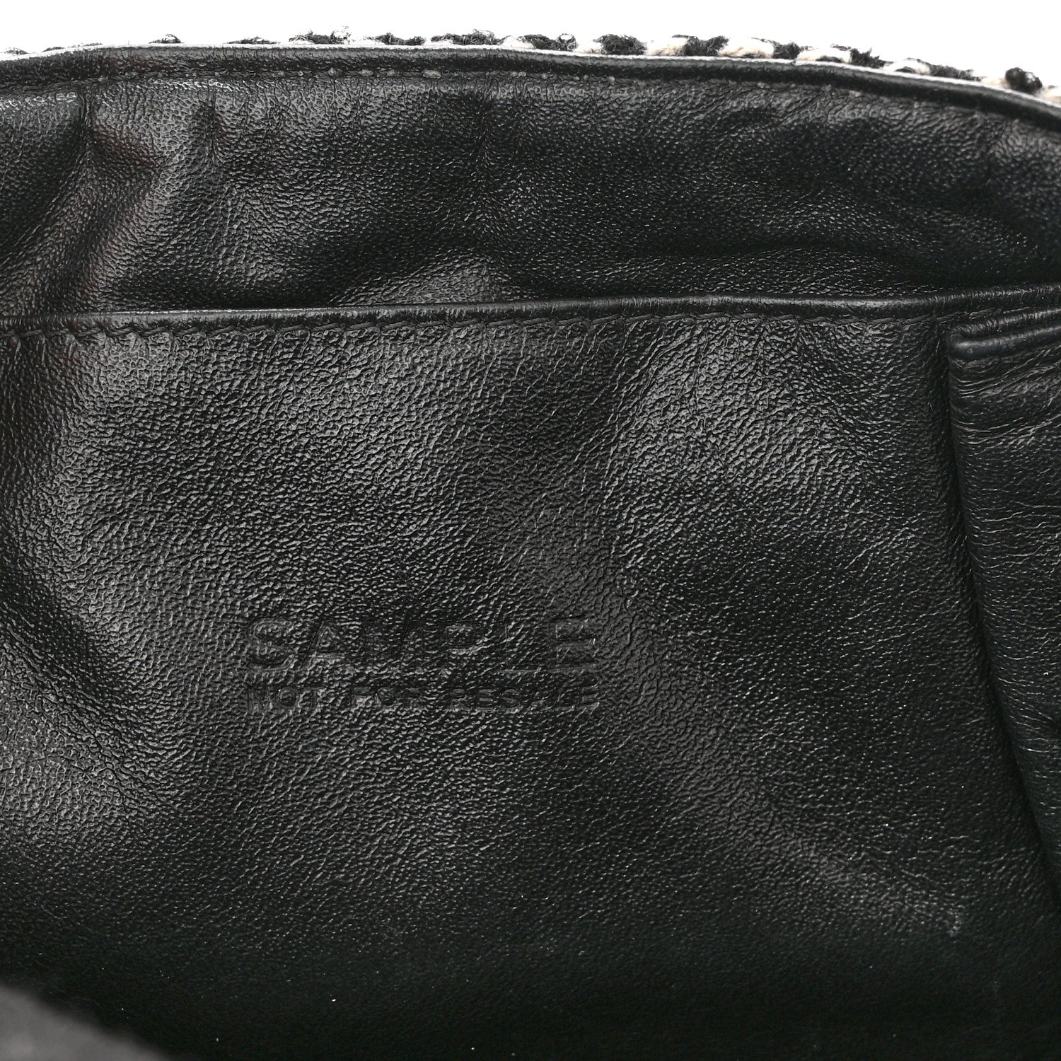 Chanel Tweed Jersey Quilted Medium Flap Black Ecru 6 of 9