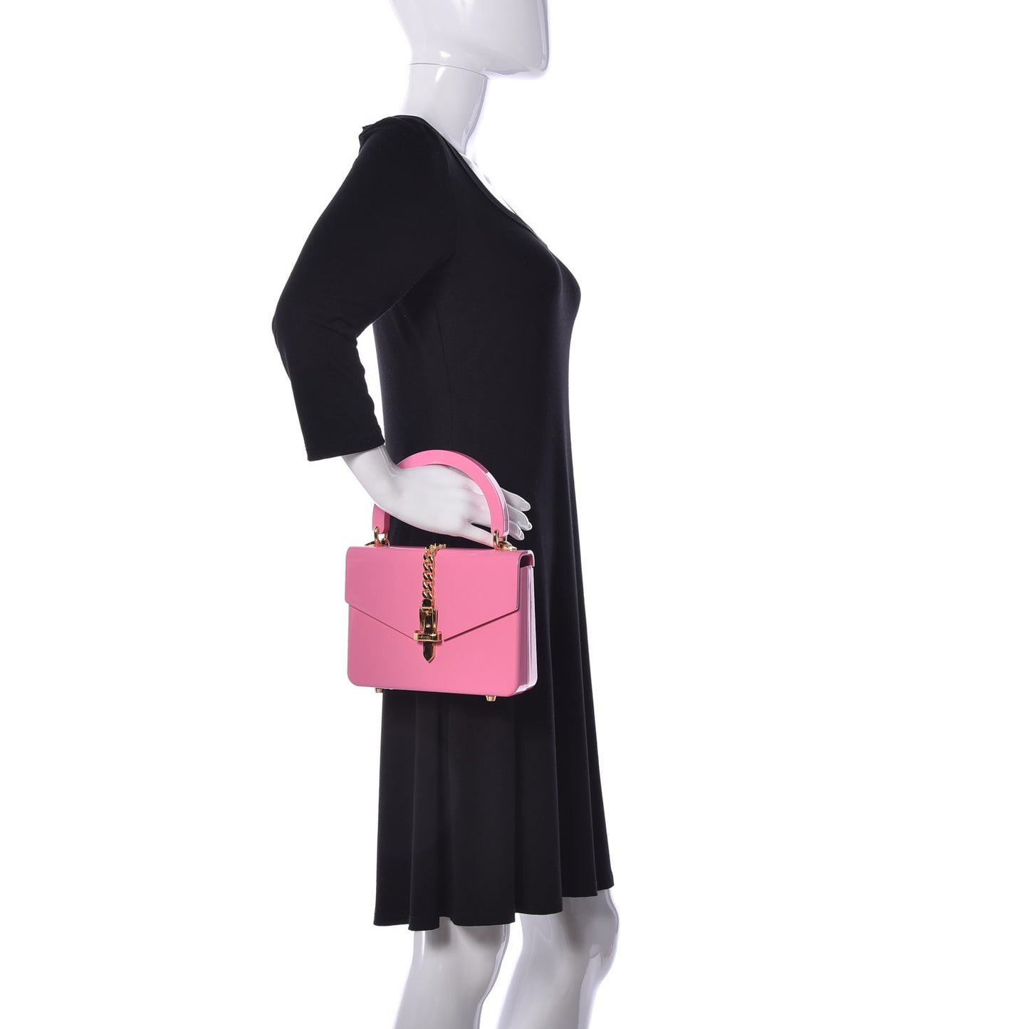 Plexiglass Mini Sylvie 1969 Top Handle Bag Pink