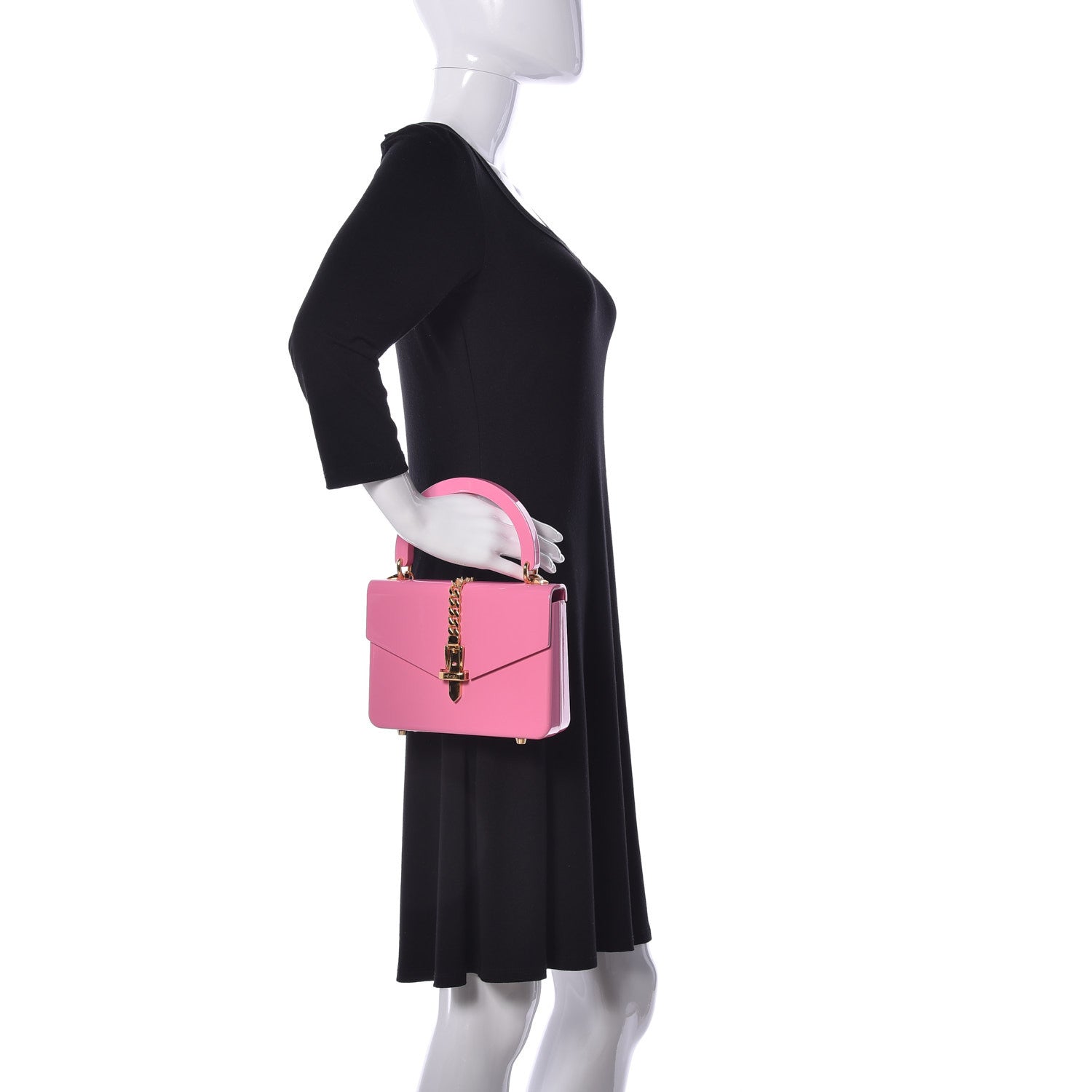Gucci Plexiglass Mini Sylvie 1969 Top Handle Bag Pink 3 of 16