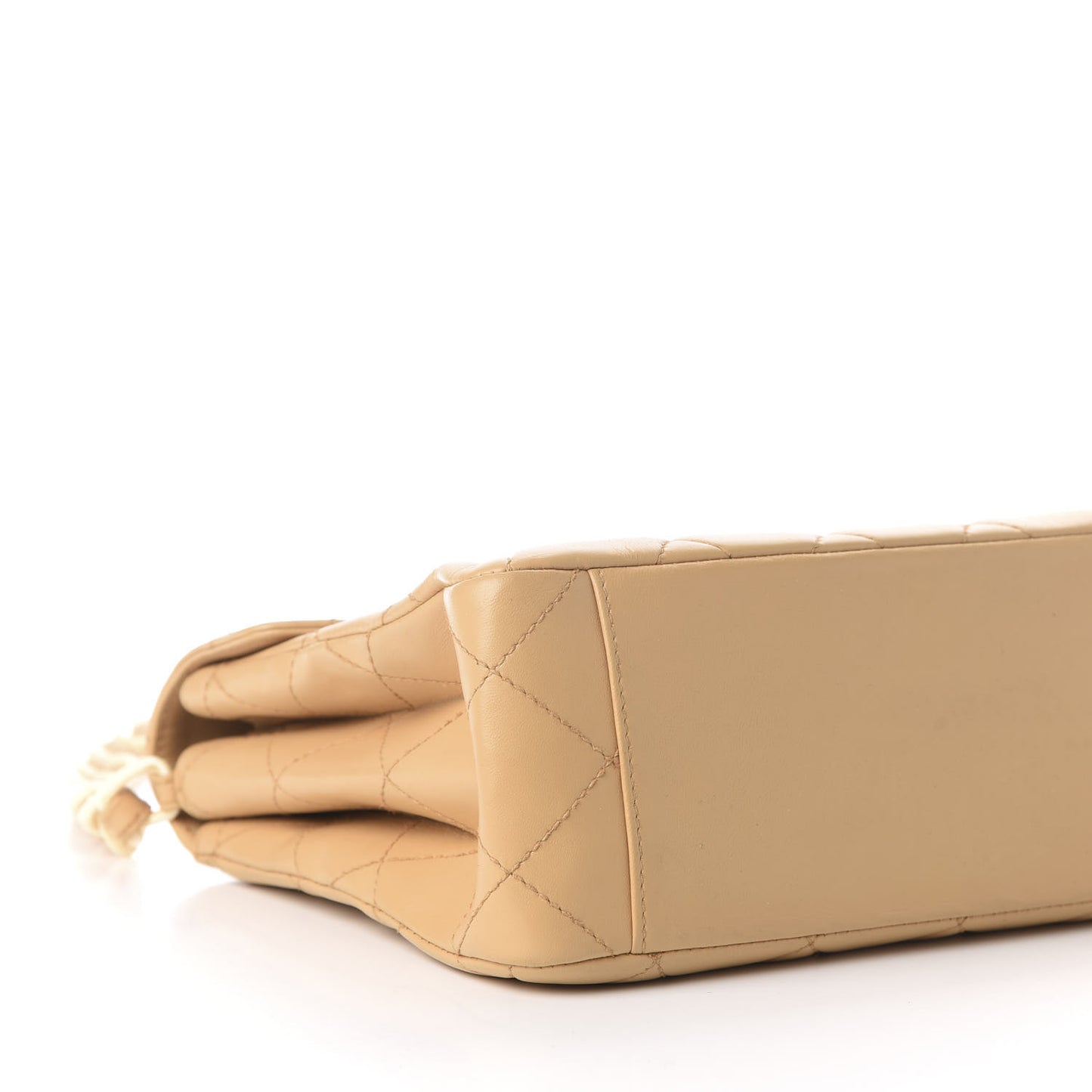 Lambskin Quilted Medium Envelope Flap Beige