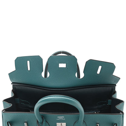 Hermes Togo Verso Birkin 25 Vert Bosphore Bleu Ocean 15 of 32