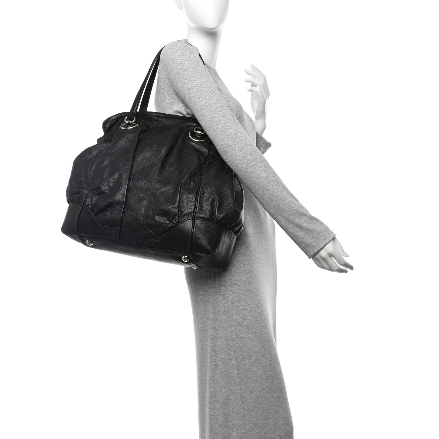 Guccissima Large Full Moon Tote Black