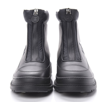 Chanel Calfskin Nylon CC Ankle Snow Boots 35.5 Black 2 of 8
