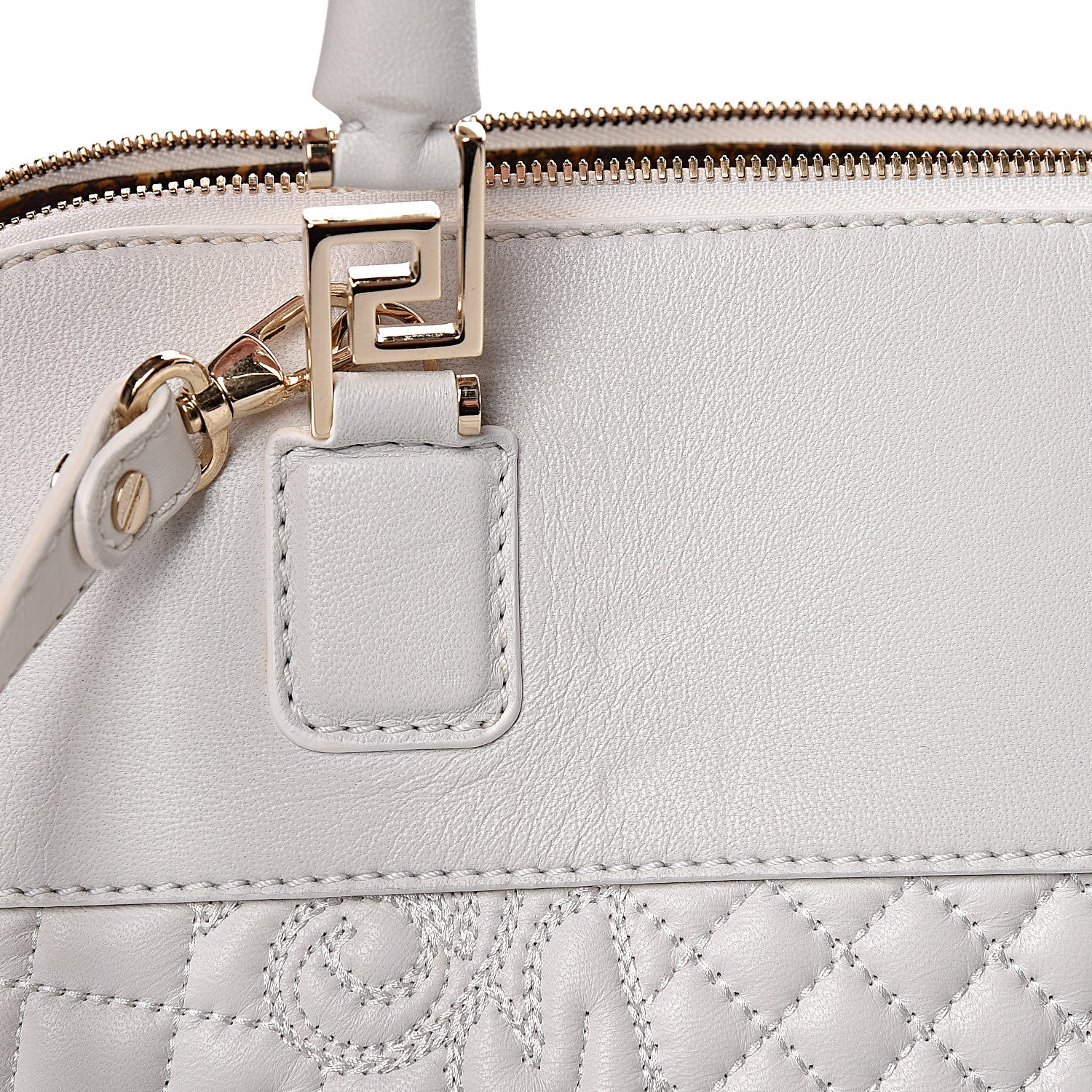 Versace Barocco Quilted Nappa Altea Vanitas Lady Athena White 10 of 19
