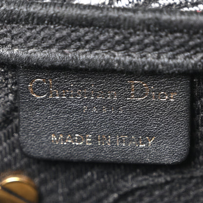 Christian Dior Canvas Embroidered Camouflage Flowers Saddle Bag Black Multicolor 6 of 10