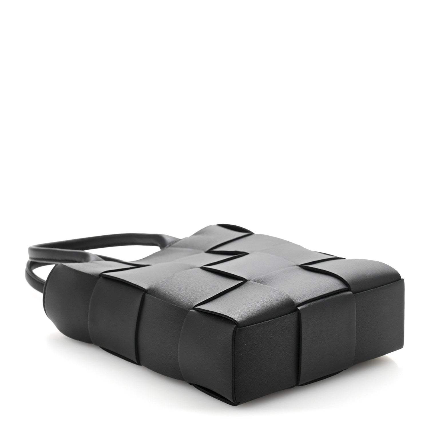Bottega Veneta Lambskin Maxi Intrecciato Mini North South Cassette Tote Black 4 of 12