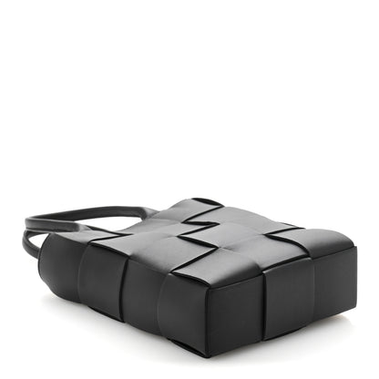 Bottega Veneta Lambskin Maxi Intrecciato Mini North South Cassette Tote Black 4 of 12